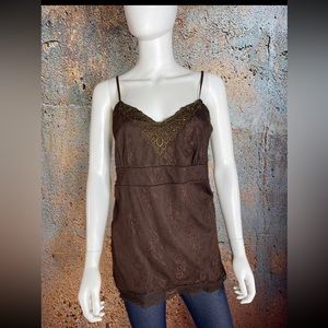 Brown empire waist camisole NWOT